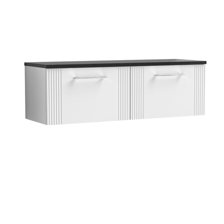 Nuie 1200 Wall Hung 2-Drawer Vanity & Laminate Worktop DPF194LSB2