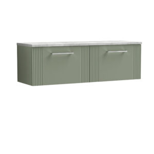 Nuie 1200 Wall Hung 2-Drawer Vanity & Laminate Worktop DPF894LBG2
