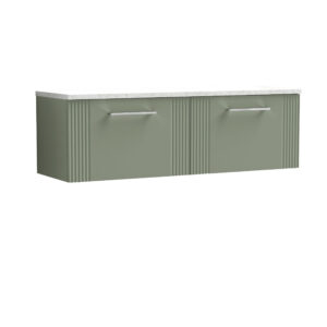 Nuie 1200 Wall Hung 2-Drawer Vanity & Laminate Worktop DPF894LSW2