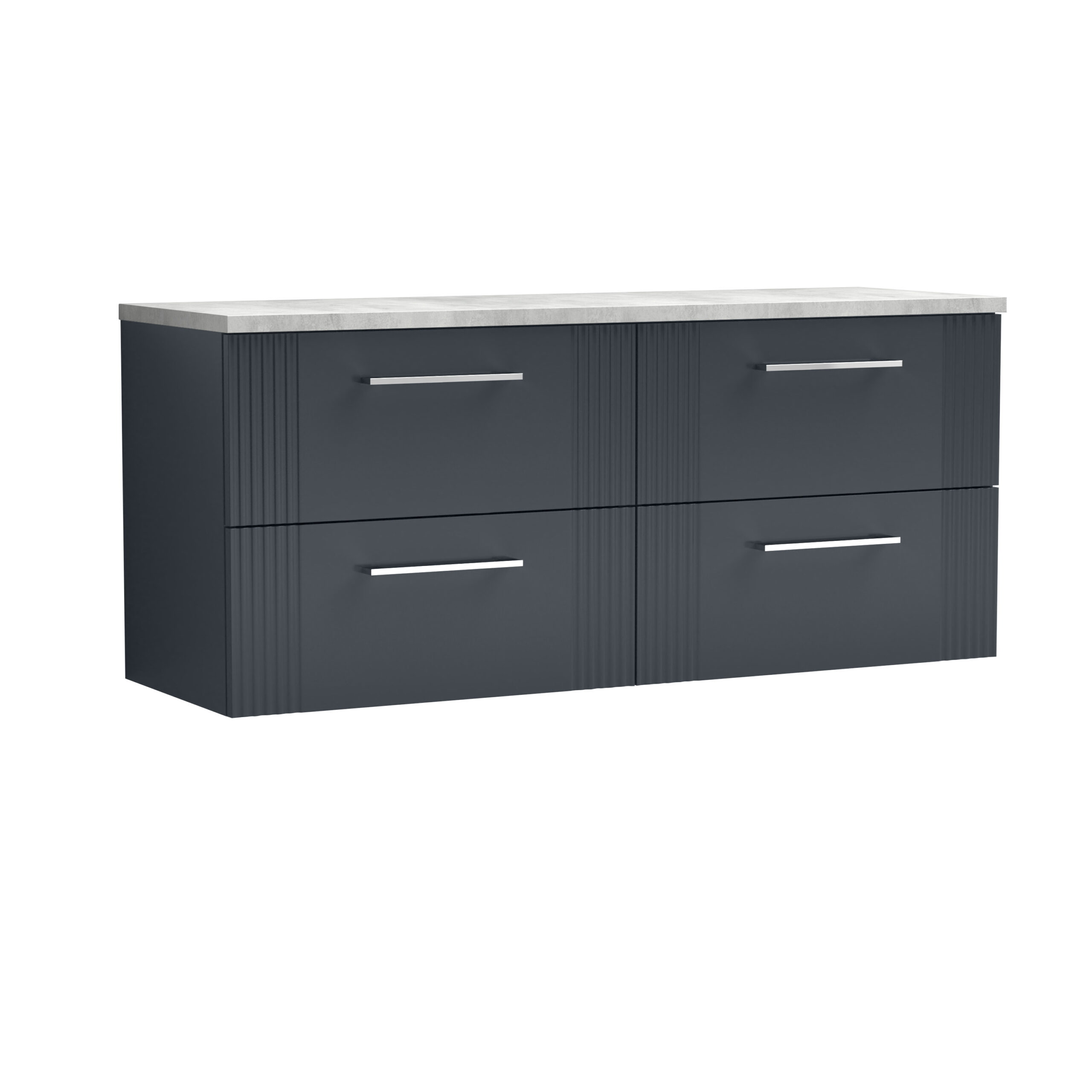 Nuie 1200 Wall Hung 4-Drawer Vanity & Laminate Worktop DPF1493LBG2