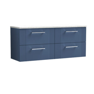 Nuie 1200 Wall Hung 4-Drawer Vanity & Laminate Worktop DPF393LSW2