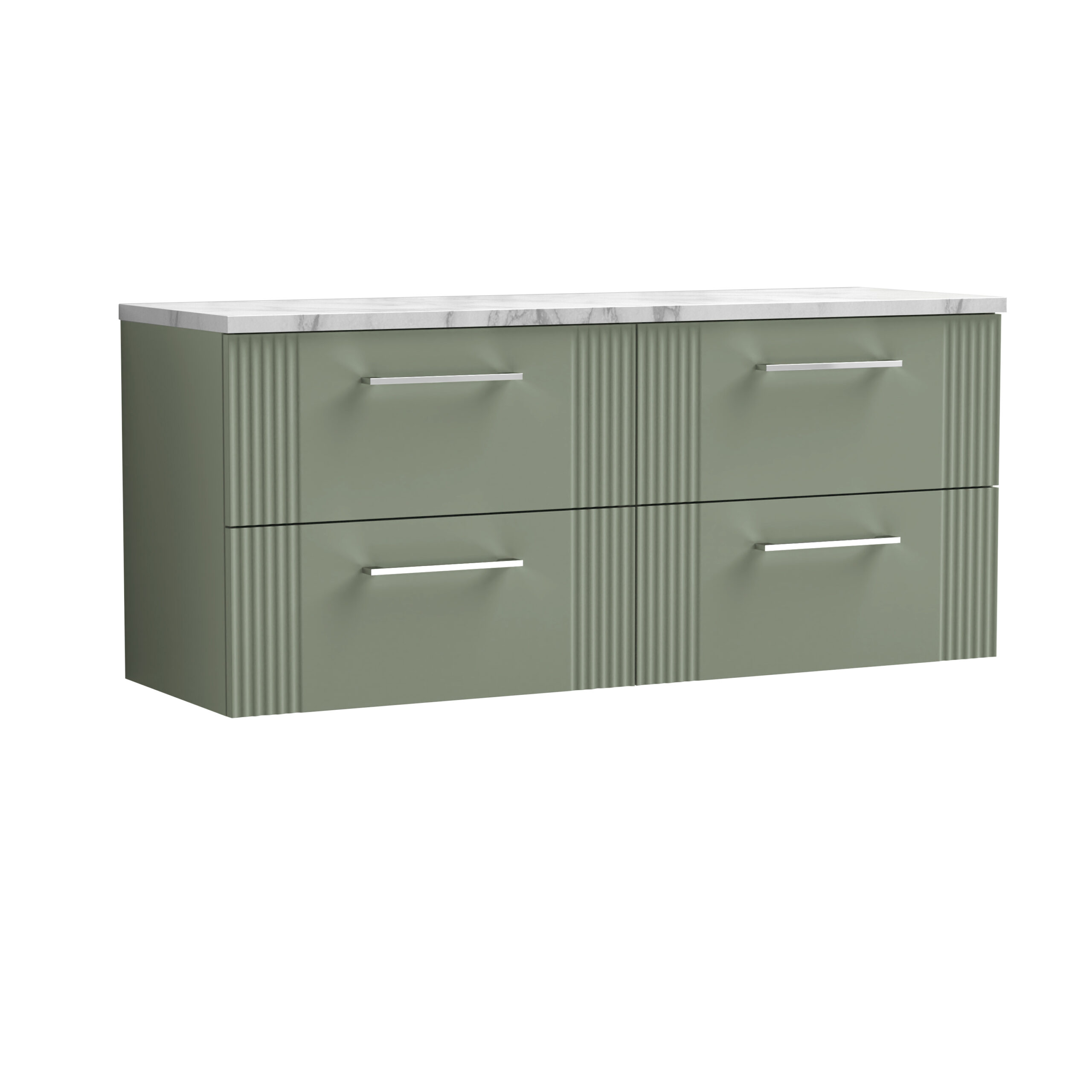Nuie 1200 Wall Hung 4-Drawer Vanity & Laminate Worktop DPF893LCM2