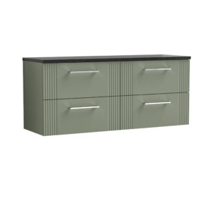 Nuie 1200 Wall Hung 4-Drawer Vanity & Laminate Worktop DPF893LSB2