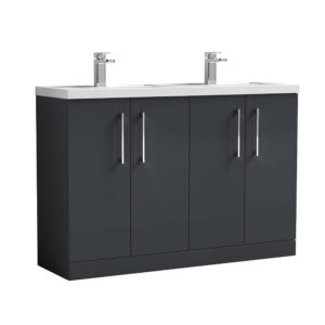Nuie 1200mm Floor Standing 4 Door Vanity & Double Basin ARN1403C