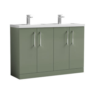 Nuie 1200mm Floor Standing 4 Door Vanity & Double Basin ARN803C