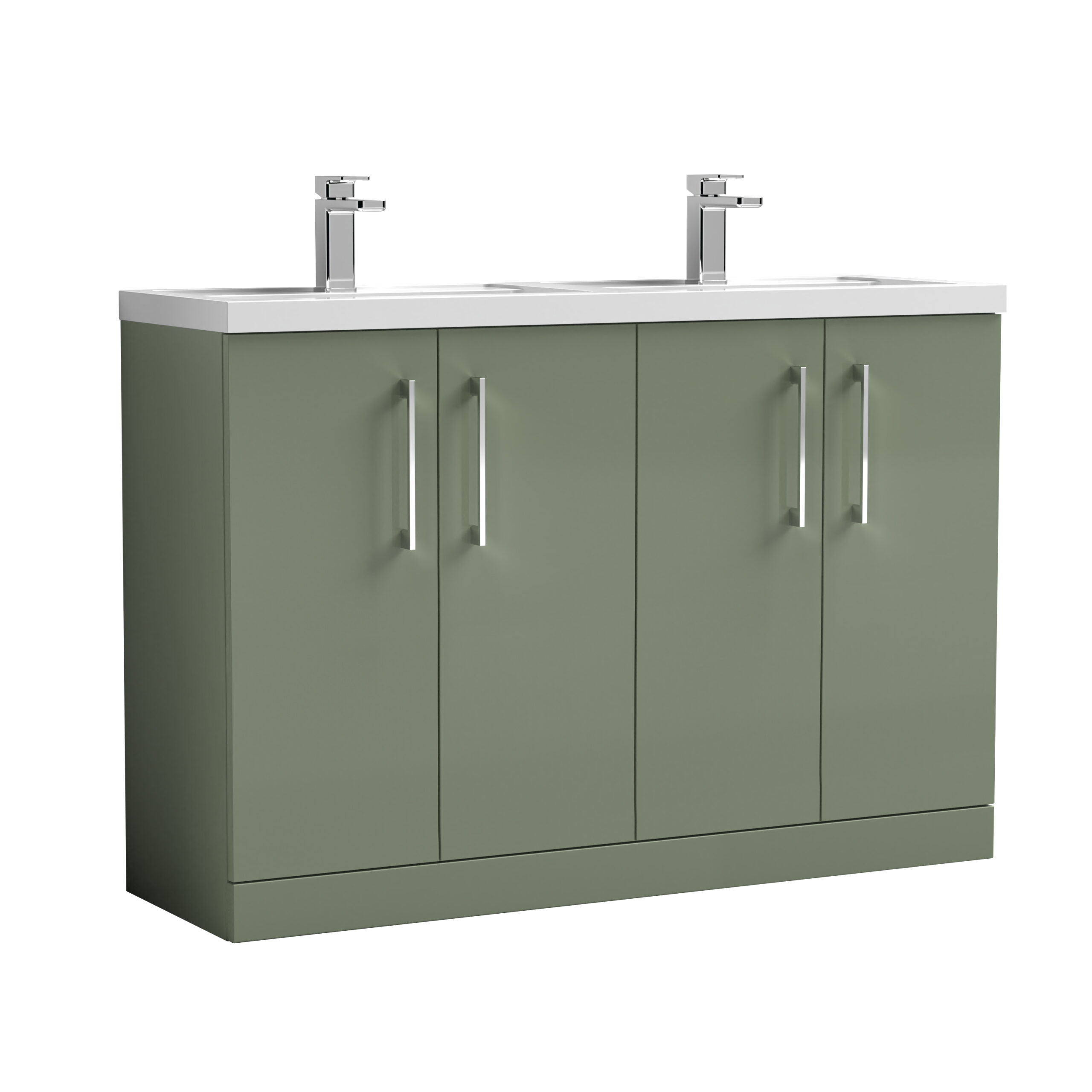 Nuie 1200mm Floor Standing 4 Door Vanity & Double Basin ARN803C
