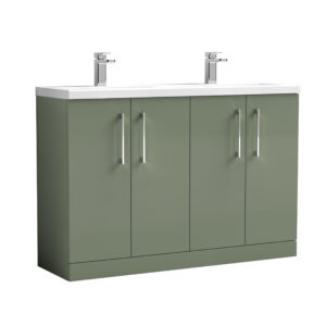 Nuie 1200mm Floor Standing 4 Door Vanity & Double Basin ARN803F