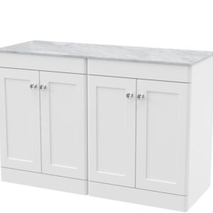 Nuie 1200mm Floor Standing 4-Door Vanity with Marble Top CLC125GMT2