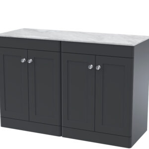 Nuie 1200mm Floor Standing 4-Door Vanity with Marble Top CLC1425GMT2