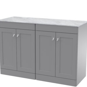 Nuie 1200mm Floor Standing 4-Door Vanity with Marble Top CLC225GMT2