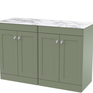 Nuie 1200mm Floor Standing 4-Door Vanity with Marble Top CLC825CMT2