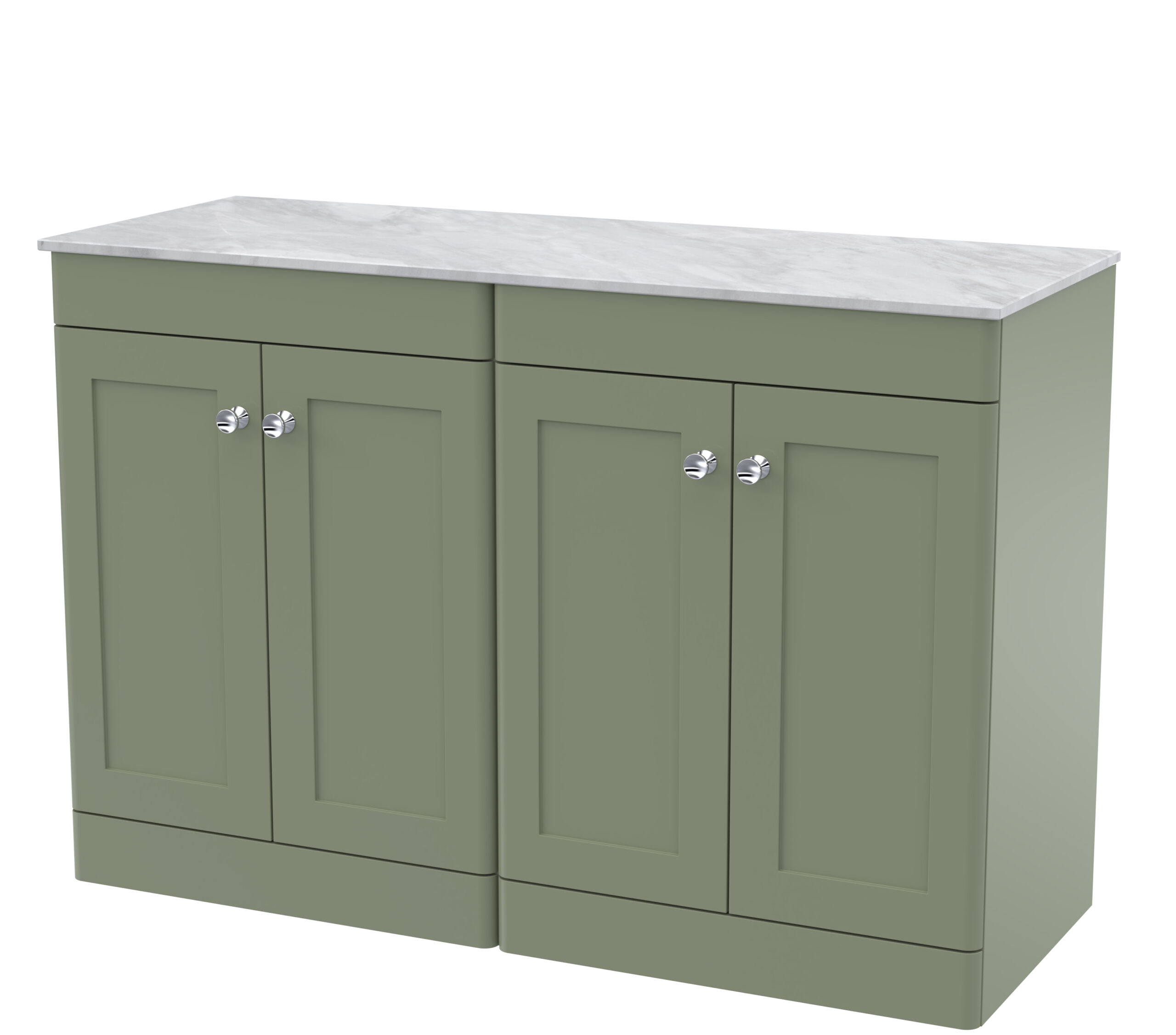 Nuie 1200mm Floor Standing 4-Door Vanity with Marble Top CLC825GMT2