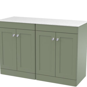 Nuie 1200mm Floor Standing 4-Door Vanity with Marble Top CLC825WMT2