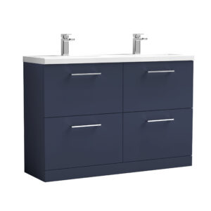 Nuie 1200mm Floor Standing 4-Drawer Vanity & Double Basin ARN2933F