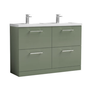 Nuie 1200mm Floor Standing 4 Drawer Vanity & Double Basin ARN833C