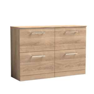Nuie 1200mm Floor Standing 4-Drawer Vanity & Worktop ARN3033W2