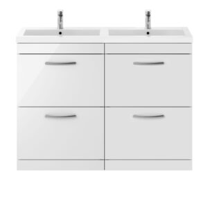 Nuie 1200mm Floor Standing Cabinet With Double Basin ATH034C