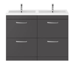 Nuie 1200mm Floor Standing Cabinet With Double Basin ATH076C