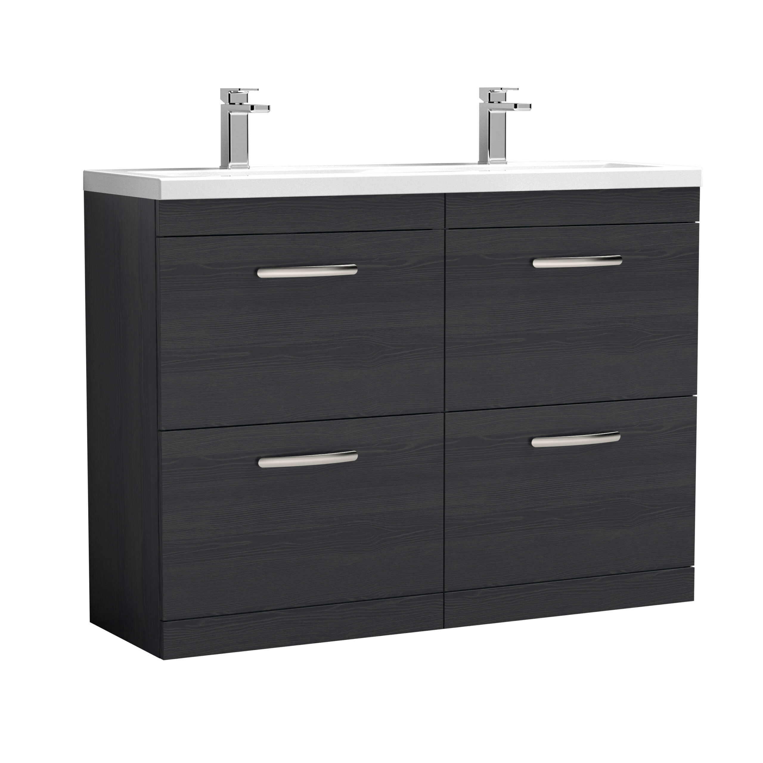 Nuie 1200mm Floor Standing Cabinet With Double Ceramic Basin ATH033F