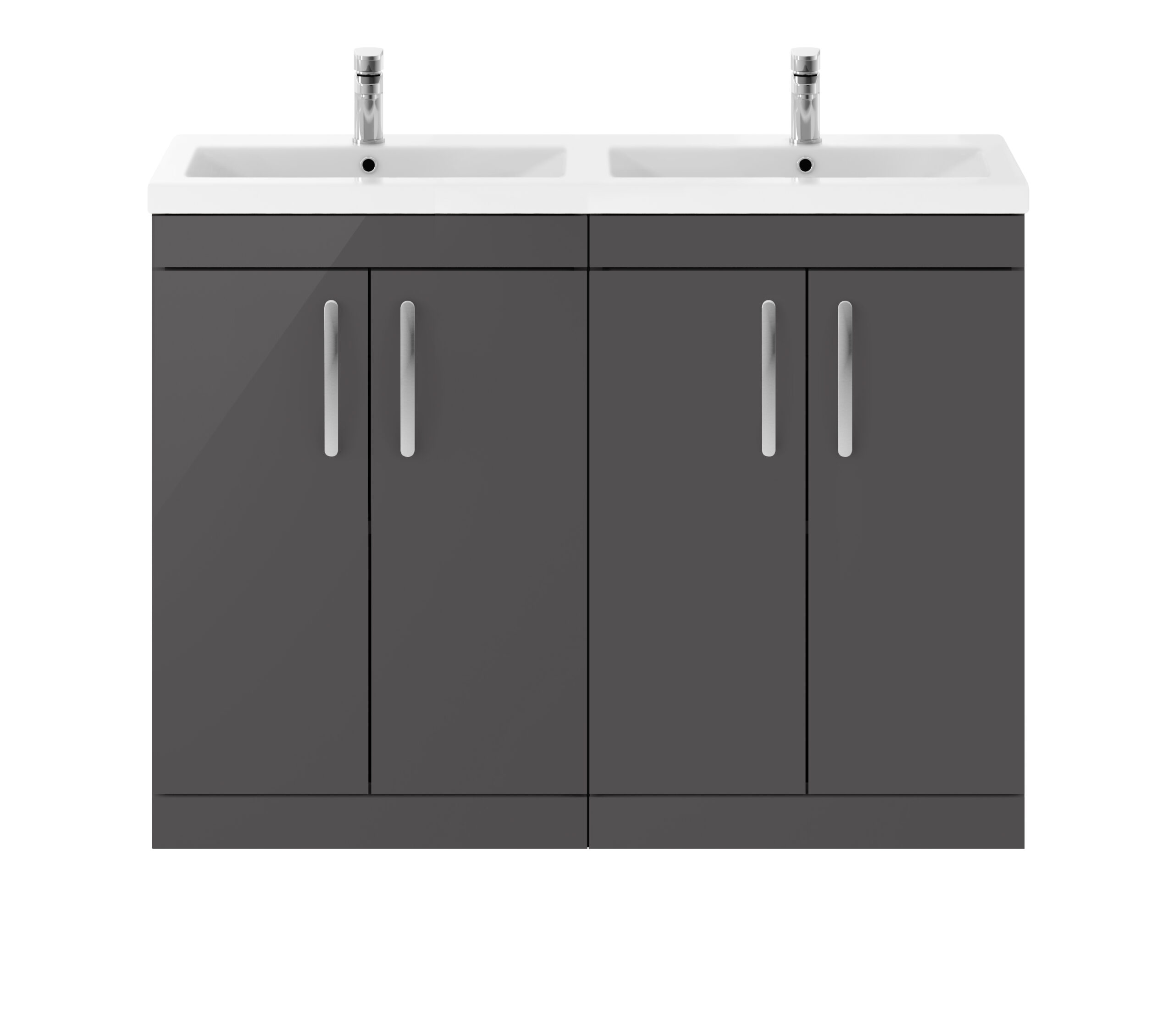 Nuie 1200mm Floor Standing Cabinet With Double Ceramic Basin ATH075F