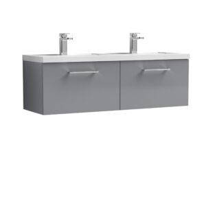 Nuie 1200mm Wall Hung 2 Drawer Vanity & Double Basin ARN2222C