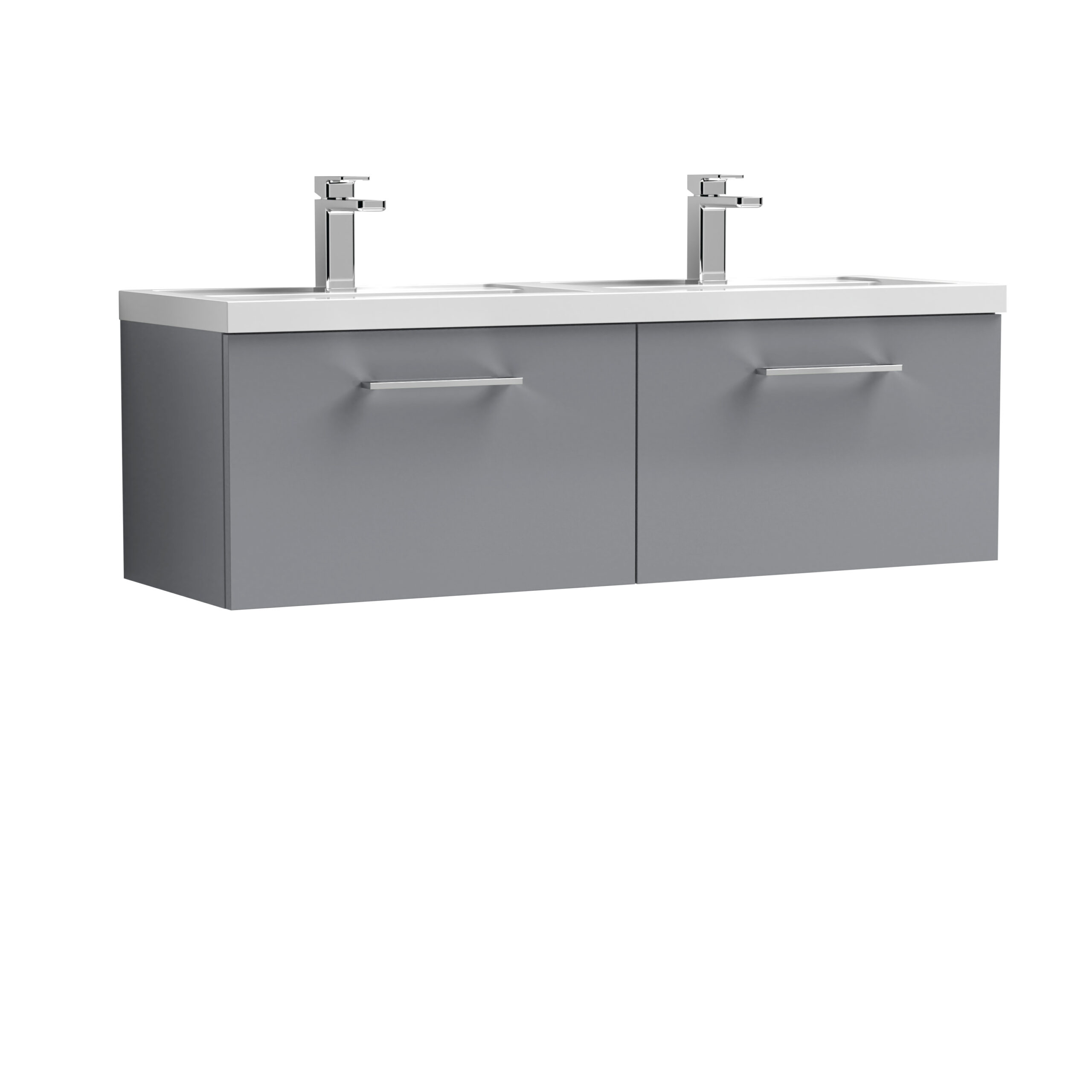 Nuie 1200mm Wall Hung 2 Drawer Vanity & Double Basin ARN2222C