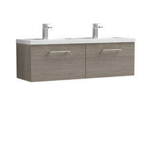 Nuie 1200mm Wall Hung 2 Drawer Vanity & Double Basin ARN2522C
