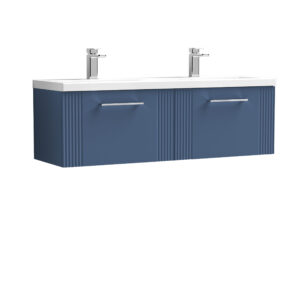 Nuie 1200mm Wall Hung 2 Drawer Vanity & Double Basin DPF394F