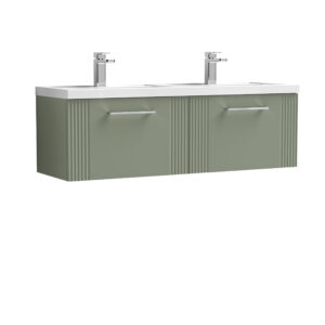 Nuie 1200mm Wall Hung 2 Drawer Vanity & Double Basin DPF894C
