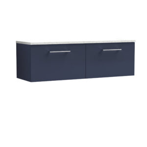 Nuie 1200mm Wall Hung 2-Drawer Vanity & Laminate Worktop ARN2922LSW2