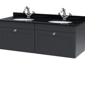 Nuie 1200mm Wall Hung 2 Drawer Vanity & Marble Top CLC1494BR2