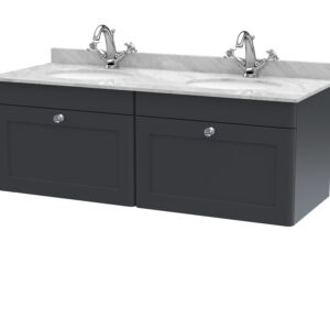 Nuie 1200mm Wall Hung 2 Drawer Vanity & Marble Top CLC1494GR2