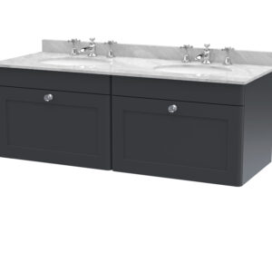 Nuie 1200mm Wall Hung 2 Drawer Vanity & Marble Top CLC1494GR6