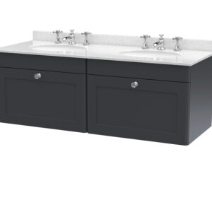 Nuie 1200mm Wall Hung 2 Drawer Vanity & Marble Top CLC1494WR6