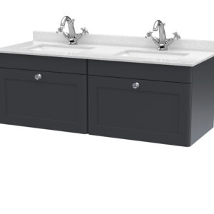 Nuie 1200mm Wall Hung 2 Drawer Vanity & Marble Top CLC1494WS2