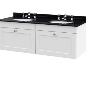 Nuie 1200mm Wall Hung 2 Drawer Vanity & Marble Top CLC194BR6