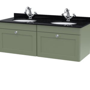 Nuie 1200mm Wall Hung 2 Drawer Vanity & Marble Top CLC894BR2