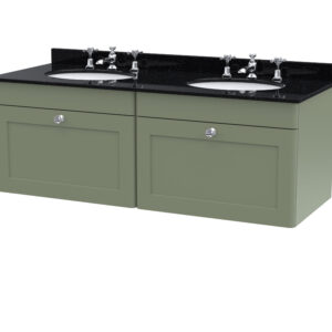 Nuie 1200mm Wall Hung 2 Drawer Vanity & Marble Top CLC894BR6