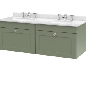 Nuie 1200mm Wall Hung 2 Drawer Vanity & Marble Top CLC894WR6