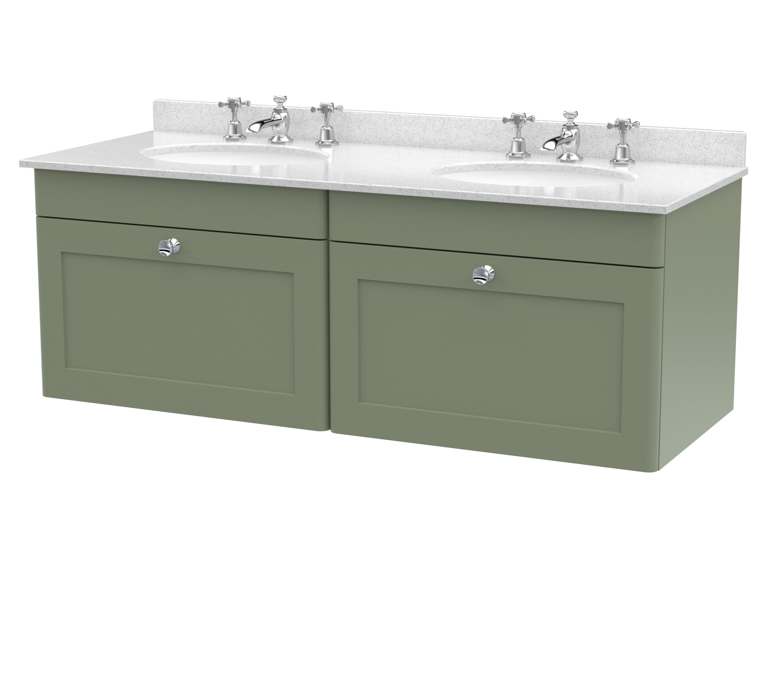 Nuie 1200mm Wall Hung 2 Drawer Vanity & Marble Top CLC894WR6