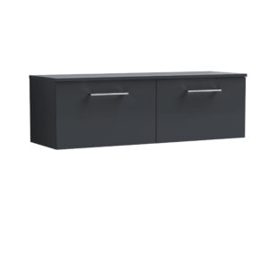 Nuie 1200mm Wall Hung 2 Drawer Vanity & Worktop ARN1422W2