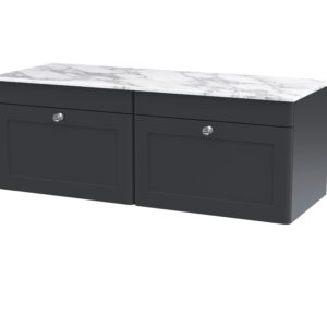 Nuie 1200mm Wall Hung 2-Drawer Vanity with Marble Top CLC1494CMT2