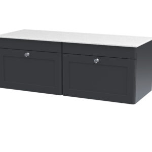 Nuie 1200mm Wall Hung 2-Drawer Vanity with Marble Top CLC1494WMT2