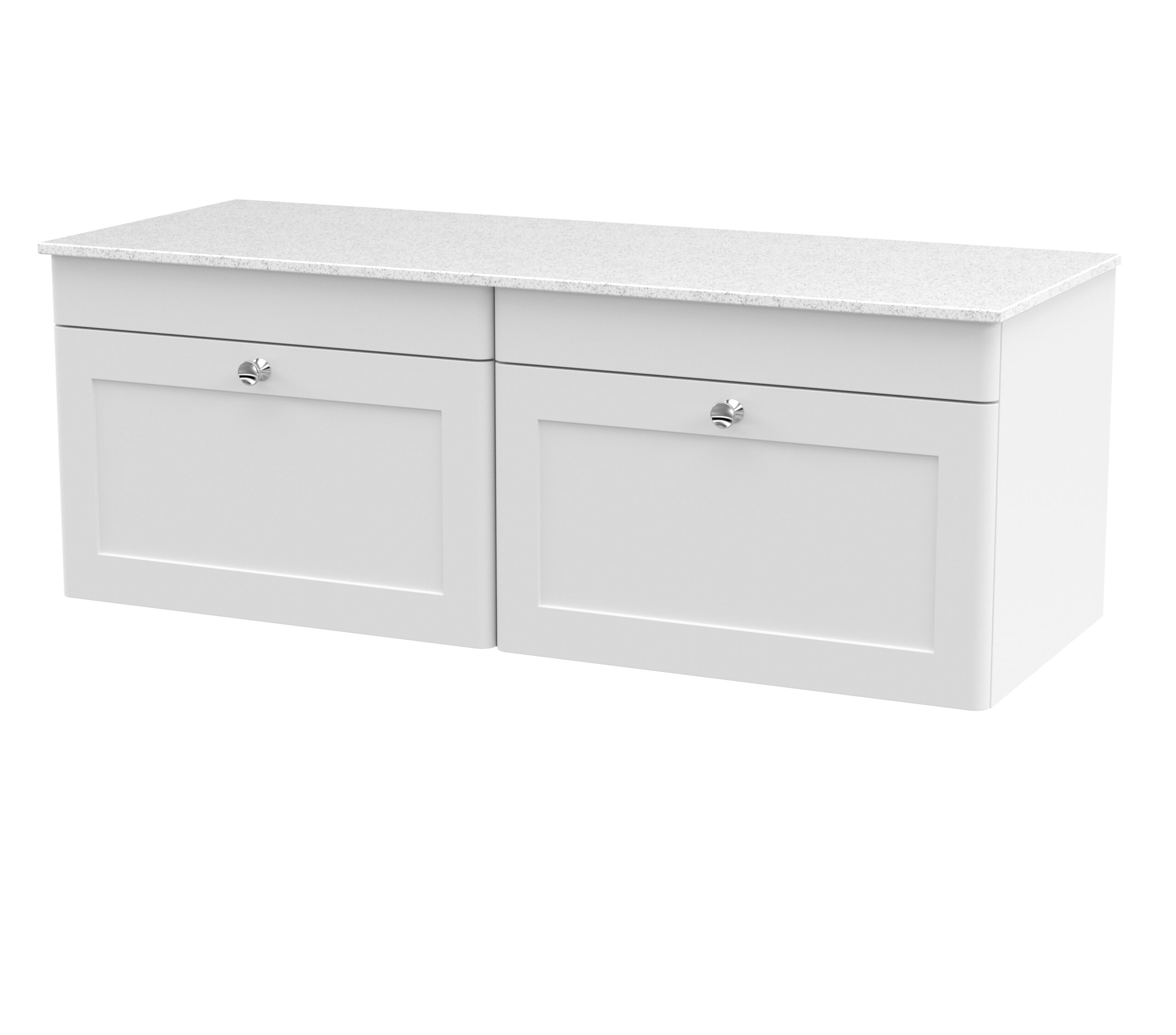 Nuie 1200mm Wall Hung 2-Drawer Vanity with Marble Top CLC194WMT2