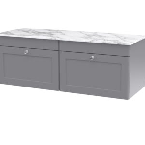 Nuie 1200mm Wall Hung 2-Drawer Vanity with Marble Top CLC294CMT2