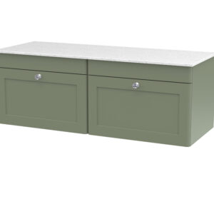 Nuie 1200mm Wall Hung 2-Drawer Vanity with Marble Top CLC894WMT2