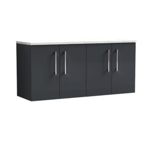 Nuie 1200mm Wall Hung 4-Door Vanity & Laminate Worktop ARN1423LSW2
