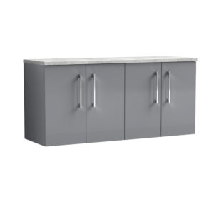 Nuie 1200mm Wall Hung 4-Door Vanity & Laminate Worktop ARN2223LBG2