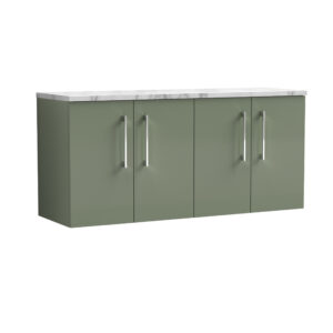 Nuie 1200mm Wall Hung 4-Door Vanity & Laminate Worktop ARN823LCM2