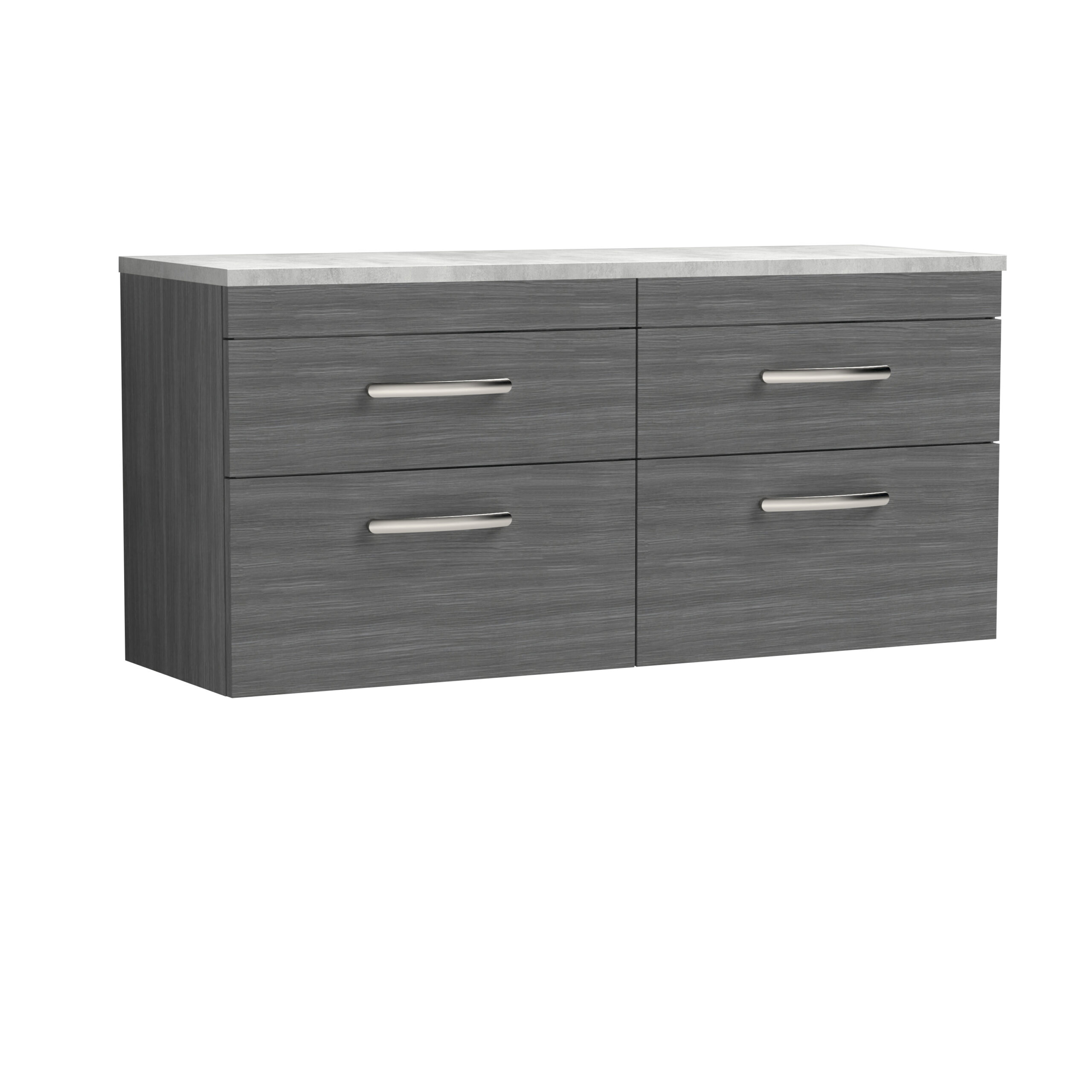 Nuie 1200mm Wall Hung 4-Drawer Unit & Laminate Worktop ATH046LBG2